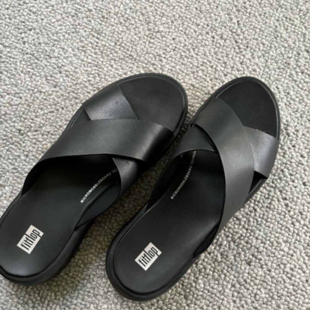 Fit Flop F-Mode Leather Platform Slides - image 2